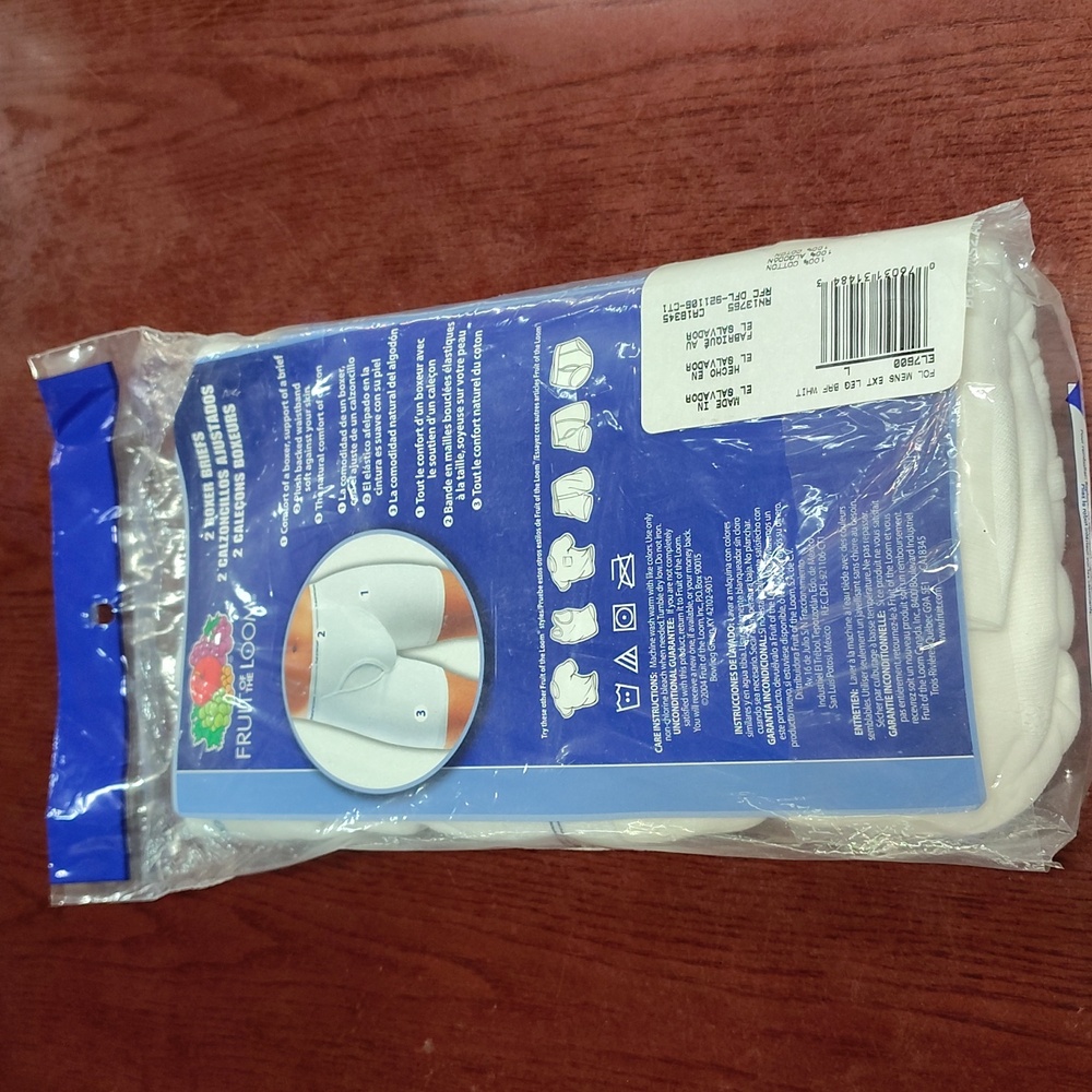 Vintage Fruit Of The Loom Boxer Briefs Sz L 38-40 Classic White NOS 2004Sealed - Picture 2 of 6